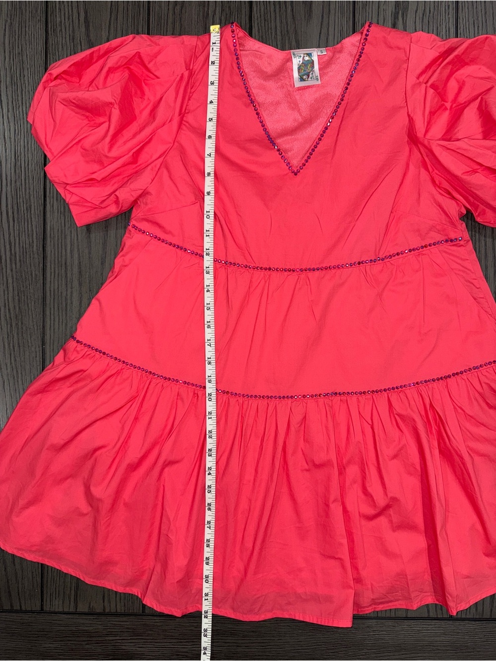 Queen of Sparkle Pink Firework Back Dress Size S Maximalist Festive Party Sequin - Picture 10 of 12